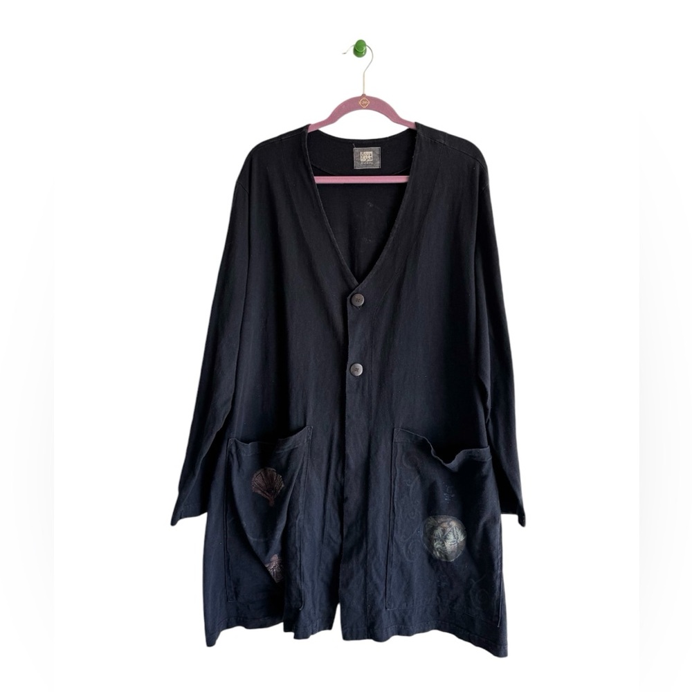 BLUE FISH Lagenlook  Airy Cotton Tie-Back Tunic Top Cover Pockets